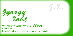 gyorgy kohl business card